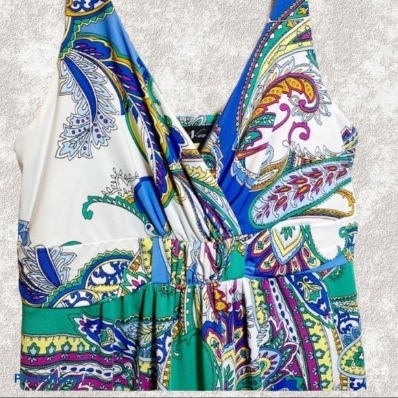 NEESHA Colorful Paisley Stretchy Mini Halter Dress, Size M/L - Picture 4 of 6